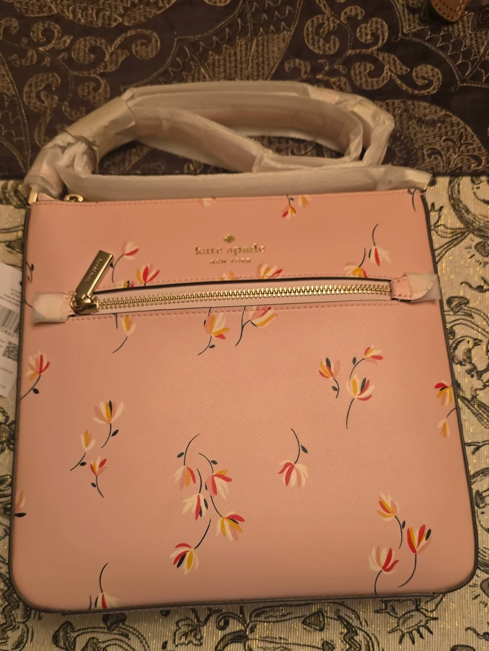 kate spade Blush Pink Floral Crossbody with Gold Hardware